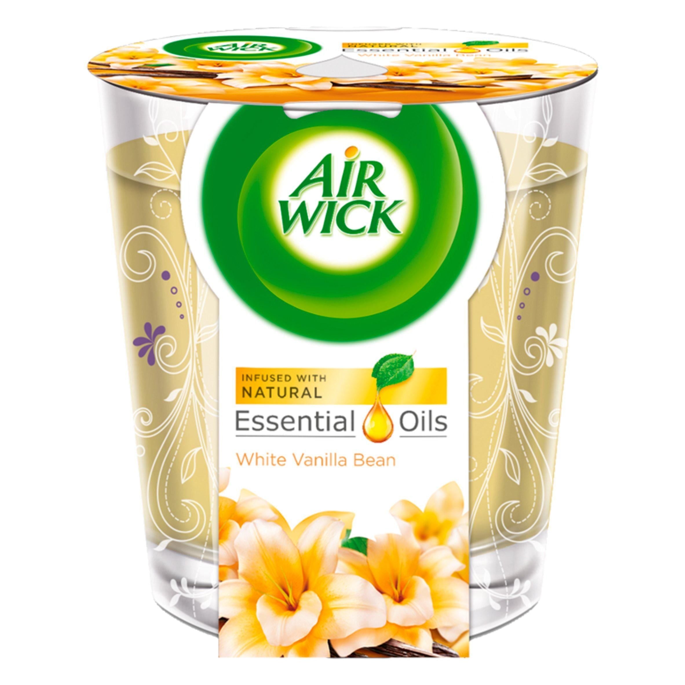 Air Wick Air Freshener Candle White Vanilla Bean 105g - McGrocer