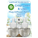 Airwick Crisp Linen & Lilac Plug In Twin Refill   2 x 19ml - McGrocer