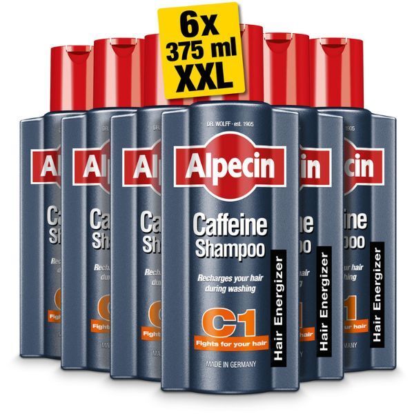 Alpecin Caffeine Shampoo XXL 6x 375ml | Prevents Hair Loss - McGrocer