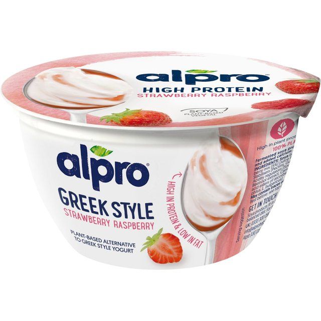 Alpro Greek Style Strawberry Raspberry Yoghurt Alternative 150g - McGrocer