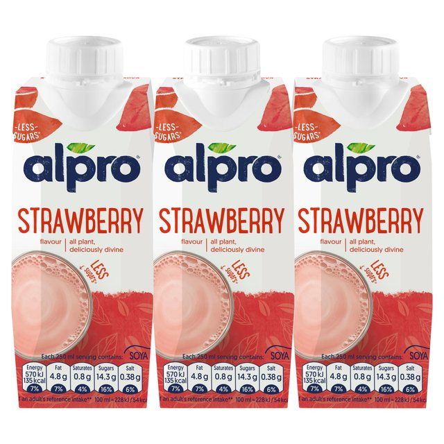 Alpro Soya Strawberry Long Life Drink 3 x 250ml - McGrocer
