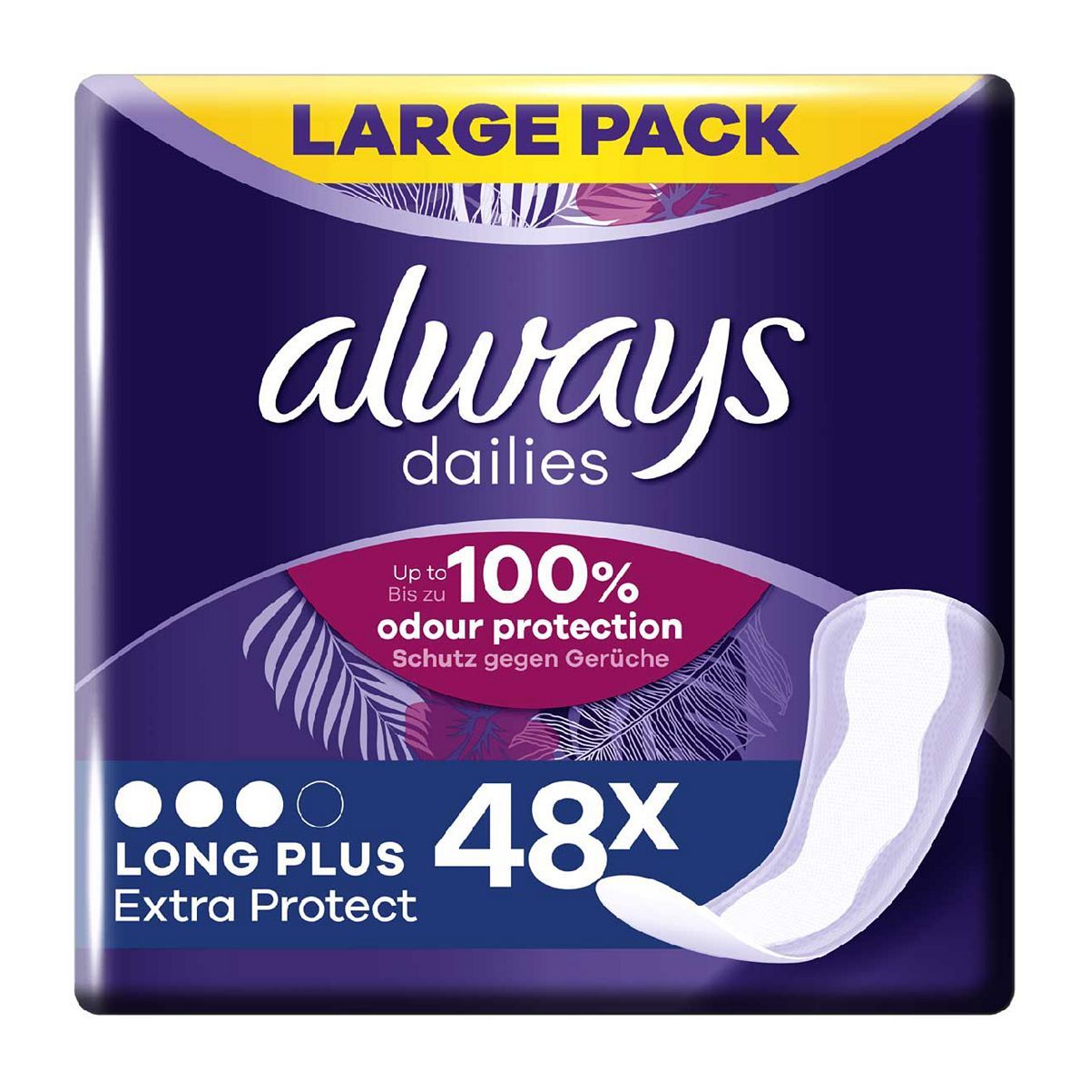 Always Dailies Long Plus Extra Protect Panty Liners x48 - McGrocer