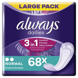 Always Dailies Panty Liners Normal Value Pack x68 - McGrocer