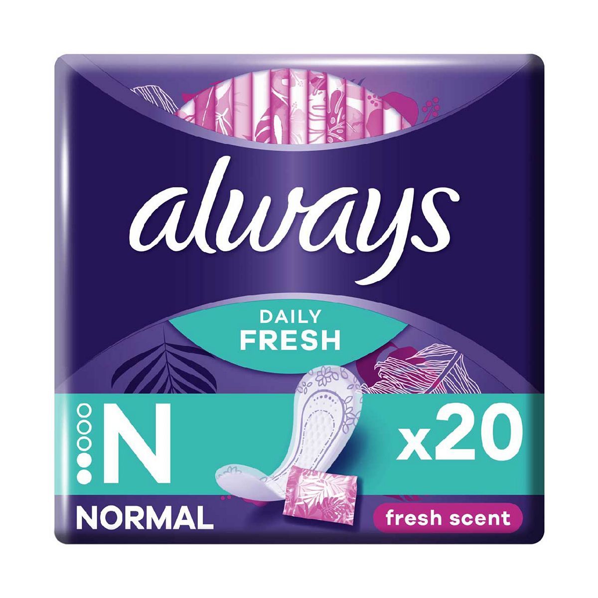 Always Dailies Singles Normal To Go Panty Liners Fresh x 20 - McGrocer