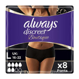 Always Discreet Boutique Incontinence Pants Low-Rise Large Black x8 - McGrocer
