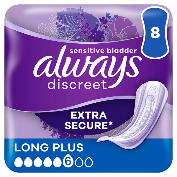 Always Discreet Incontinence Pads+ Long Plus 8 - McGrocer