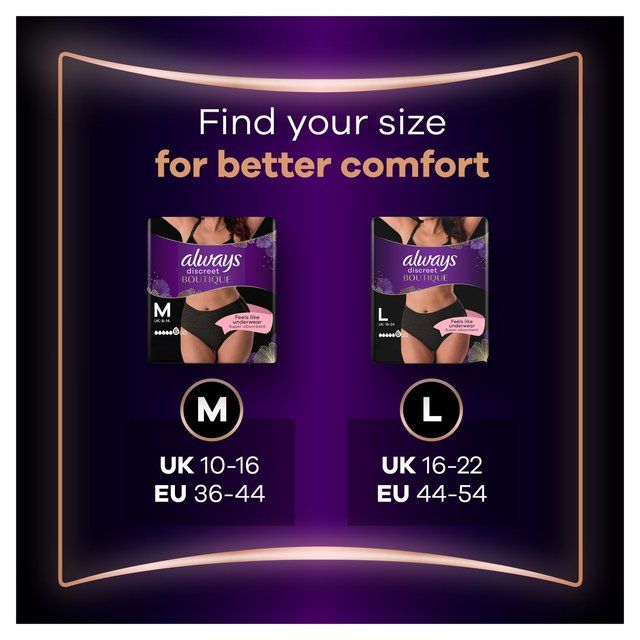 Always Discreet Incontinence Pants Boutique Underwear Incontinence Pants 9 per pack - McGrocer