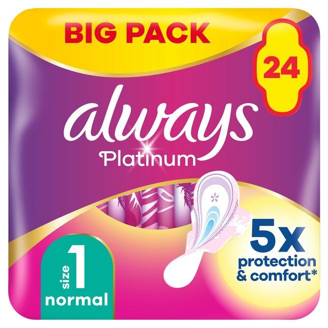 Always Platinum Normal Sanitary Towels Wings Size 1 24 per pack - McGrocer