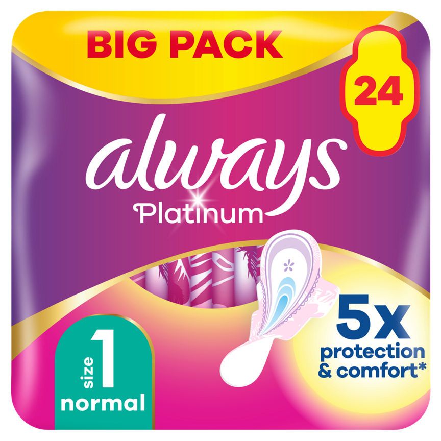 Always Platinum Normal (Size1) Sanitary Towels Wings - McGrocer