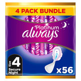 Always Platinum Secure Night (Size 4) 14 Pads x4 Bundle - McGrocer