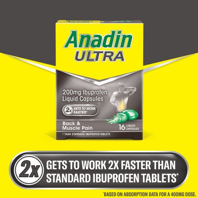 Anadin Ultra Ibuprofen Fast Acting Pain Relief Liquid Capsules 16 per pack - McGrocer