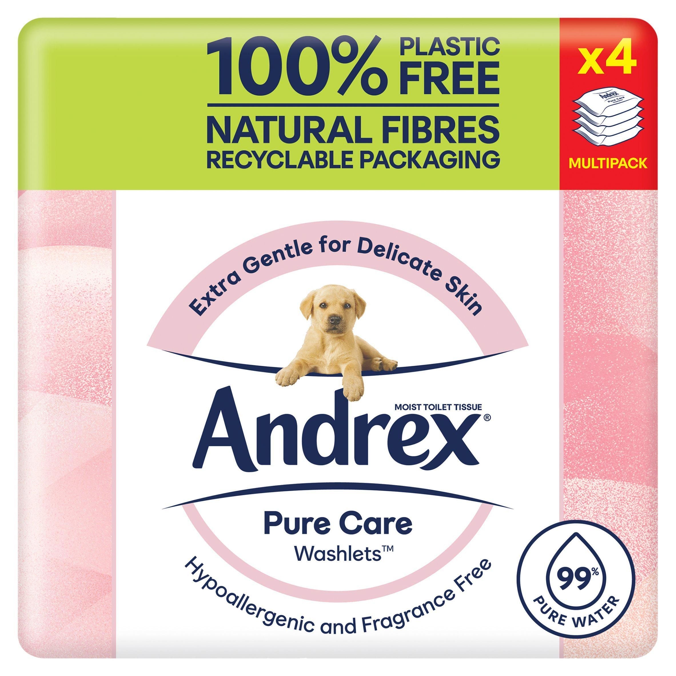 Andrex Pure Care Washlets Flushable Moist Toilet Tissue Wipes 4x36 Sheets - McGrocer