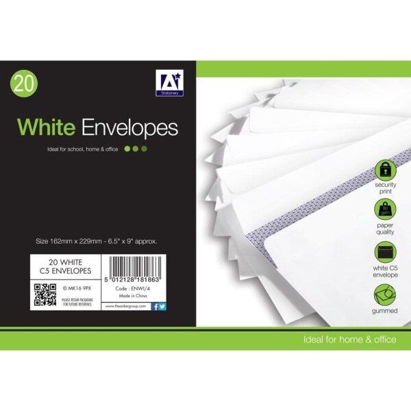 Anker C5 Gummed Envelopes (Pack of 25) (16.2 x 22.9cm) - McGrocer
