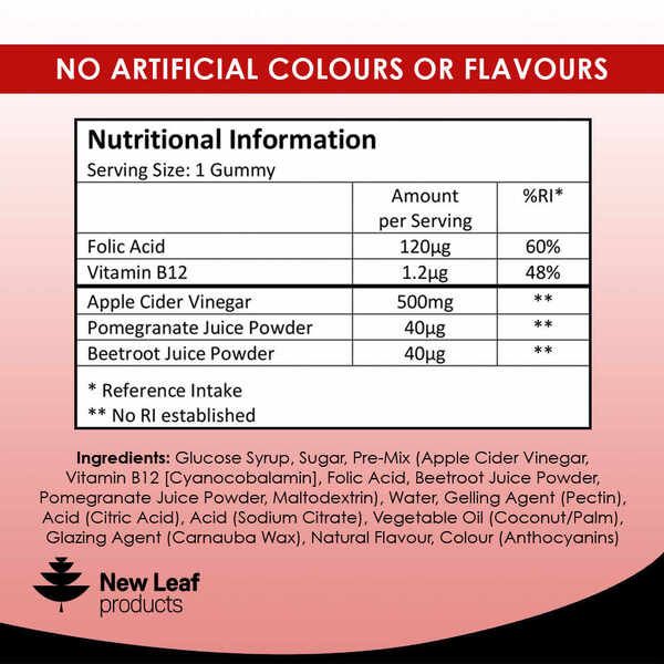 Apple Cider Vinegar, 30 Vegan Gummies + Vitamin B12 Folate - McGrocer