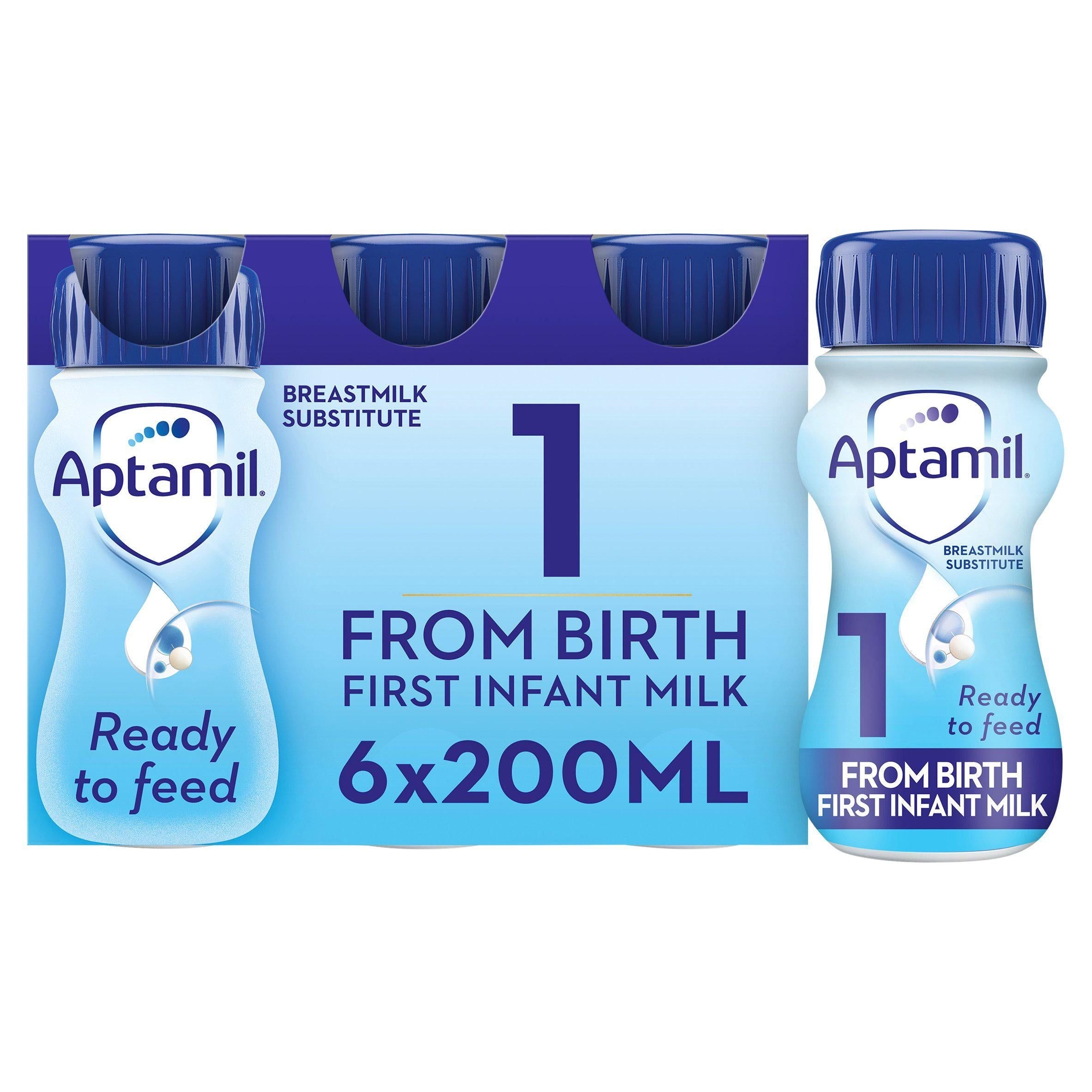 Aptamil 1 First Baby Milk Formula Liquid From Birth Multipack Ready To Feed 6x200ml - McGrocer