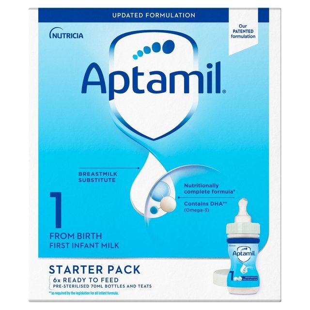 Aptamil 1 First Infant Baby Milk Formula Liquid Starter Pack Ready to Feed   6 x 70ml - McGrocer
