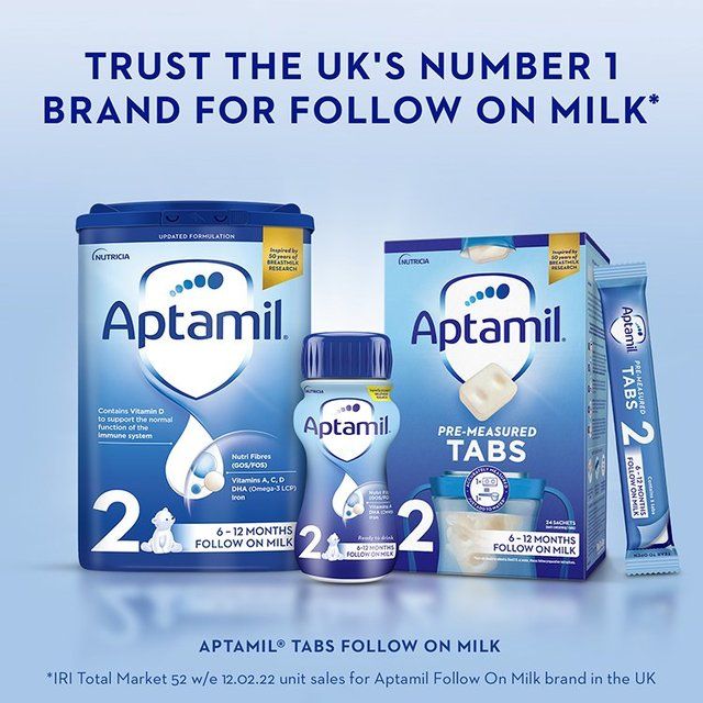 Aptamil 2 Follow On Formula Baby Milk Liquid 6-12 Months Multipack 6 x 200ml - McGrocer