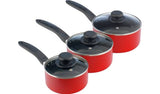 Argos Home 3 Piece Aluminium Pan Set - Red - McGrocer