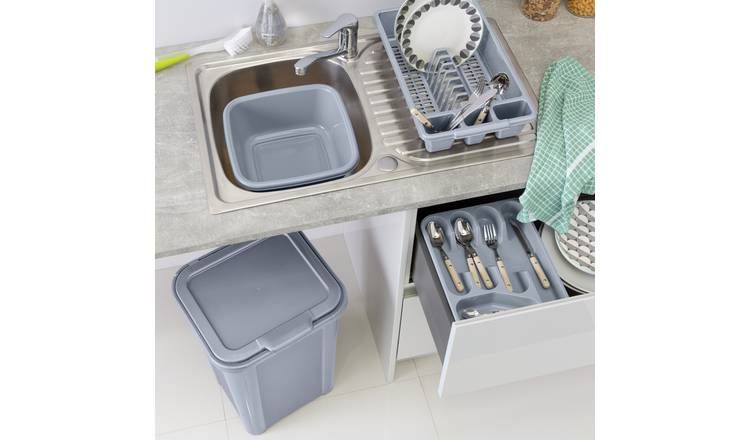 Argos Home 4 Piece Kitchen Bin Set - Grey - McGrocer