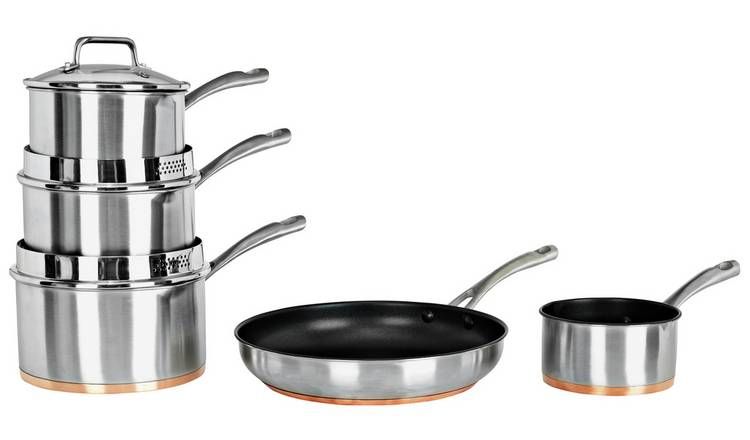 Argos Home 5 Piece Copper Based Pan Set - McGrocer