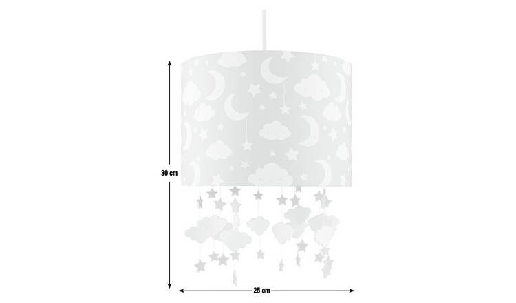 Argos Home Kids Grey Stars Easy Fit Drum Lampshade - 25cm - McGrocer
