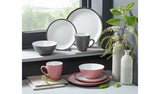 Argos Home Ribbed 16 Piece Stoneware Dinner Set - Grey - McGrocer