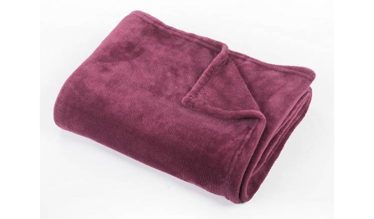 Argos Home Super Soft Fleece Throw - 125x150cm - Berry - McGrocer