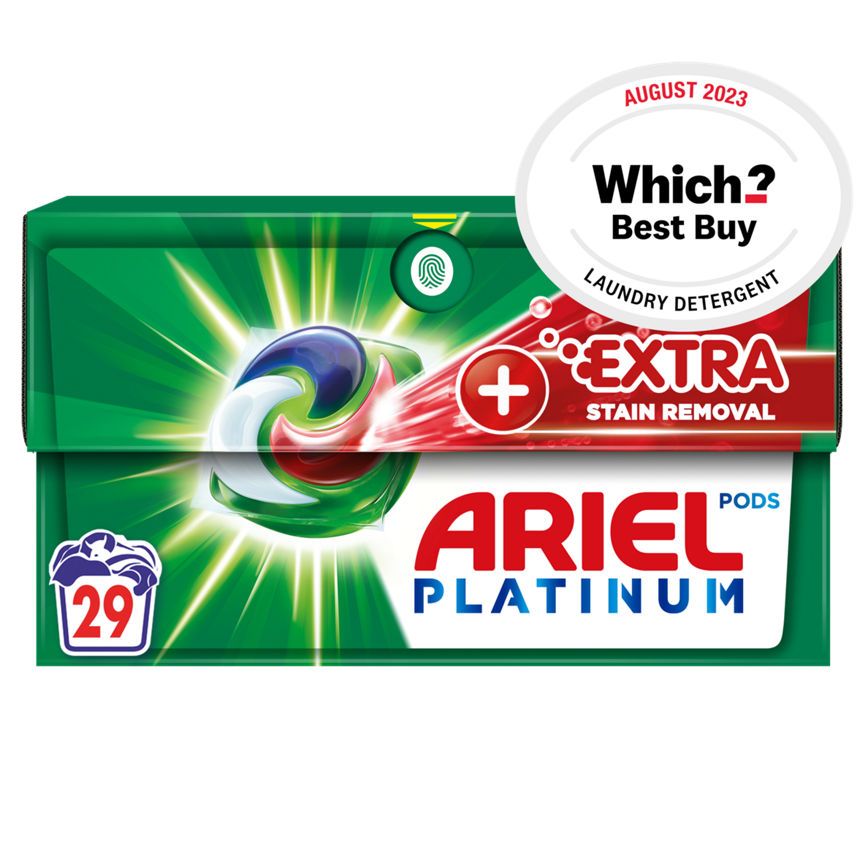 Ariel Platinum PODS® + Extra Stain Removal Washing Liquid Capsules, 29 Washes - McGrocer