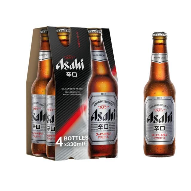 Asahi Super Dry Beer Lager Bottles   4 x 330ml - McGrocer