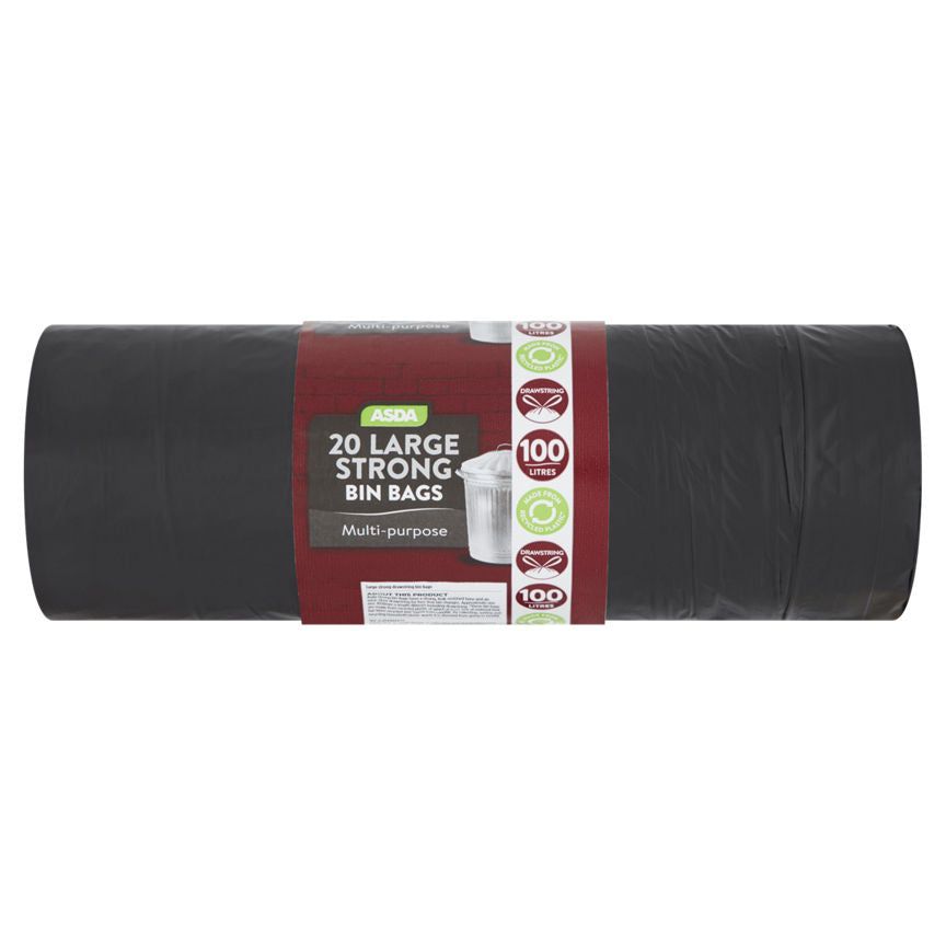 ASDA 20 Large Strong Bin Bags Multi-Purpose 100 Litres - McGrocer