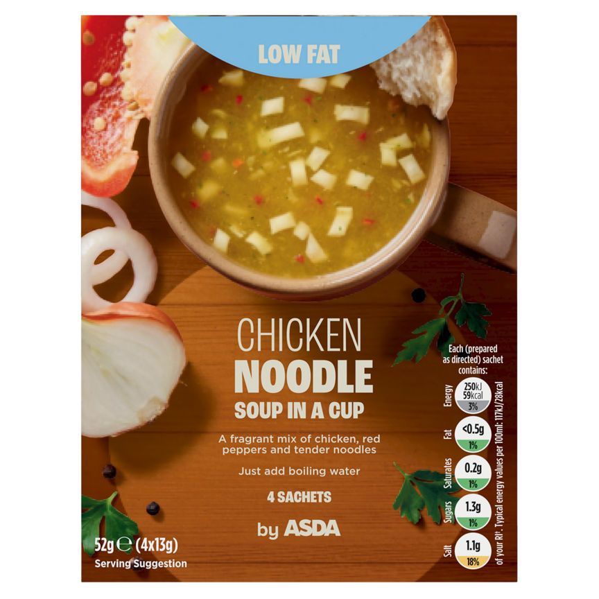 ASDA Chicken Noodle Soup in a Cup 4 x 13g (52g) - McGrocer