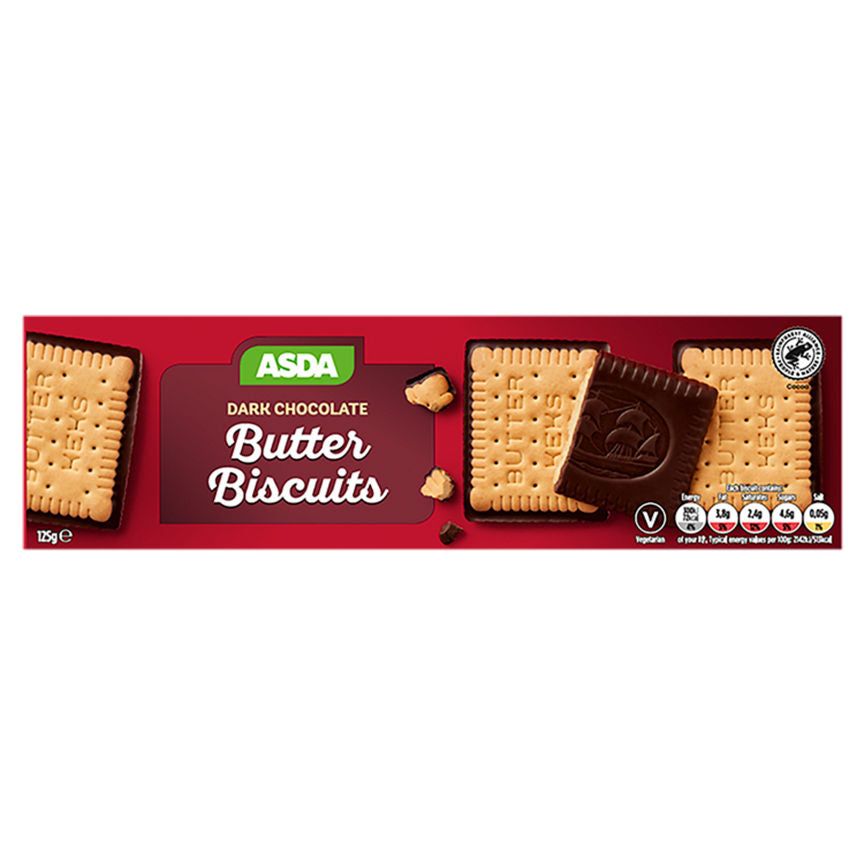 ASDA Dark Chocolate Butter Biscuits 125g - McGrocer
