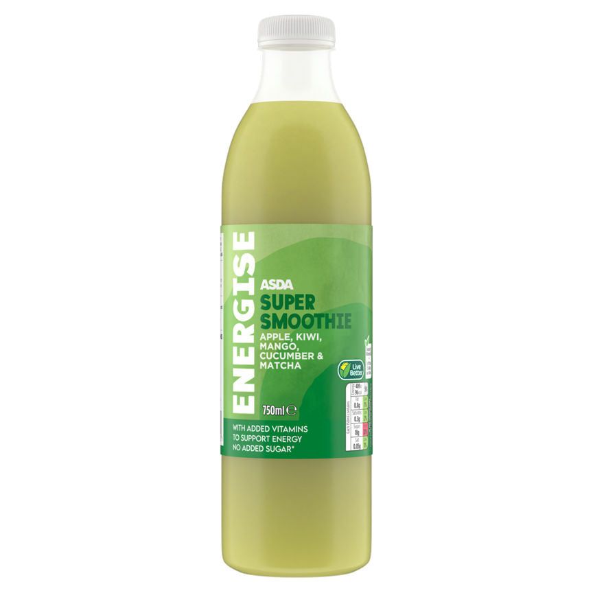 ASDA Energise Super Smoothie Apple Kiwi Mango Cucumber & Matcha - McGrocer