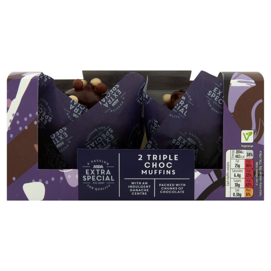 ASDA Extra Special 2 Triple Choc Muffins - McGrocer