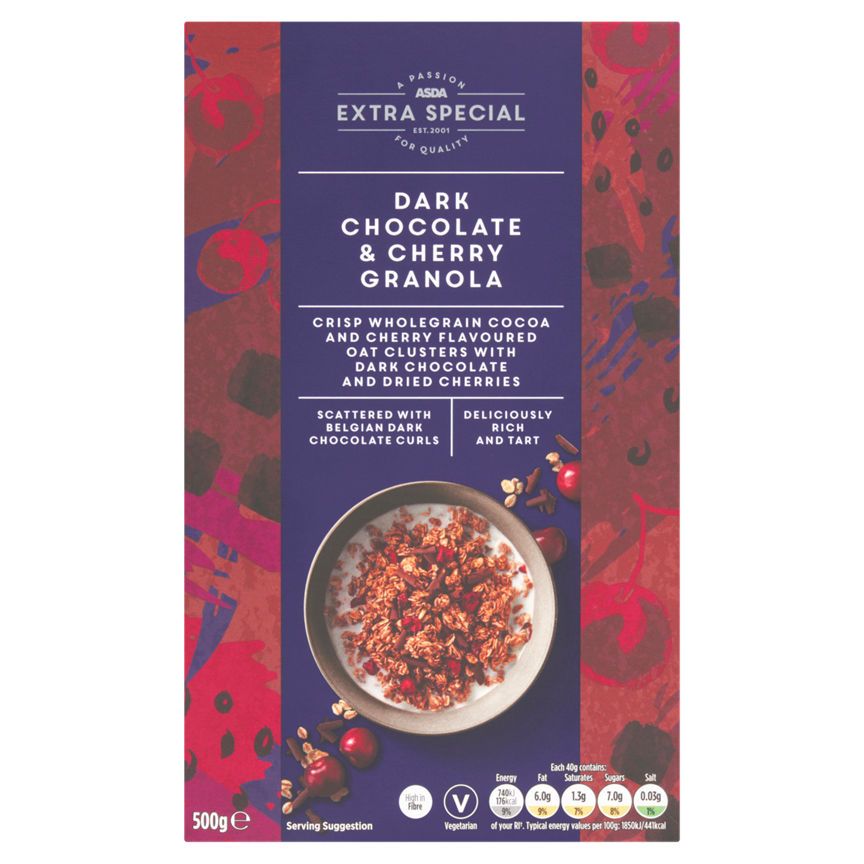 ASDA Extra Special Dark Chocolate & Cherry Granola 500g - McGrocer