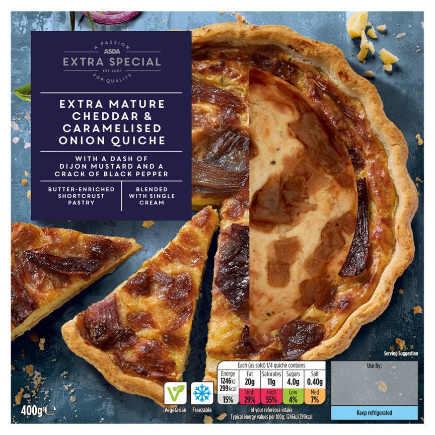 ASDA Extra Special Extra Mature Cheddar & Caramelised Onion Quiche - McGrocer