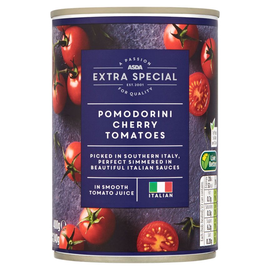 ASDA Extra Special Pomodorini Cherry Tomatoes in Rich Tomato Juice - McGrocer
