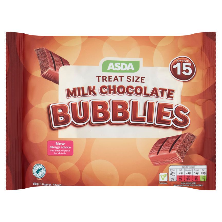 ASDA Fun Size Milk Chocolate Bubblies 15 Pack - McGrocer