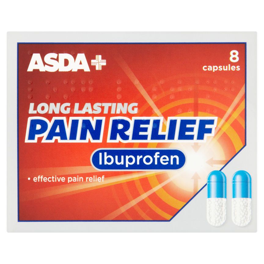ASDA Ibuprofen Capsules - Long Lasting Pain Relief 8 Pack - McGrocer