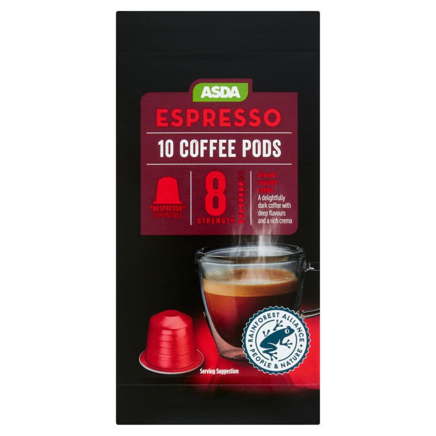 ASDA Nespresso Compatible 10 Espresso Coffee Pods - McGrocer