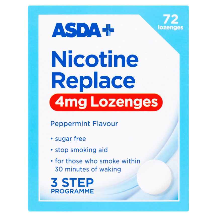 ASDA Nicotine 4mg Lozenges Sugar Free 72 Pack - McGrocer
