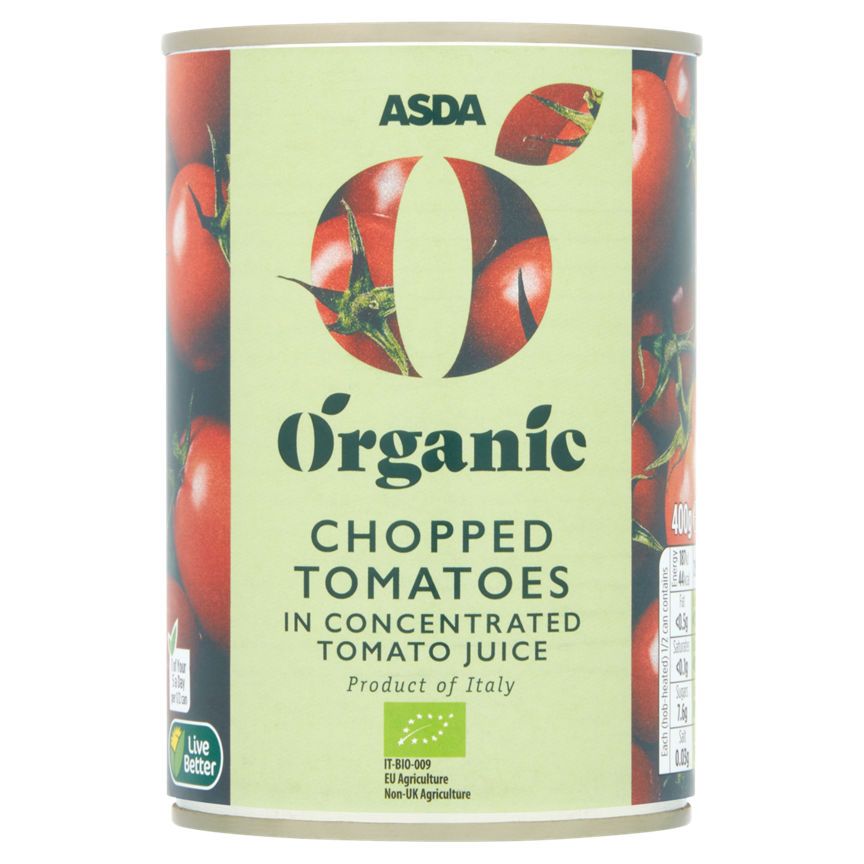 ASDA Organic Chopped Tomatoes in Concentrated Tomato Juice - McGrocer