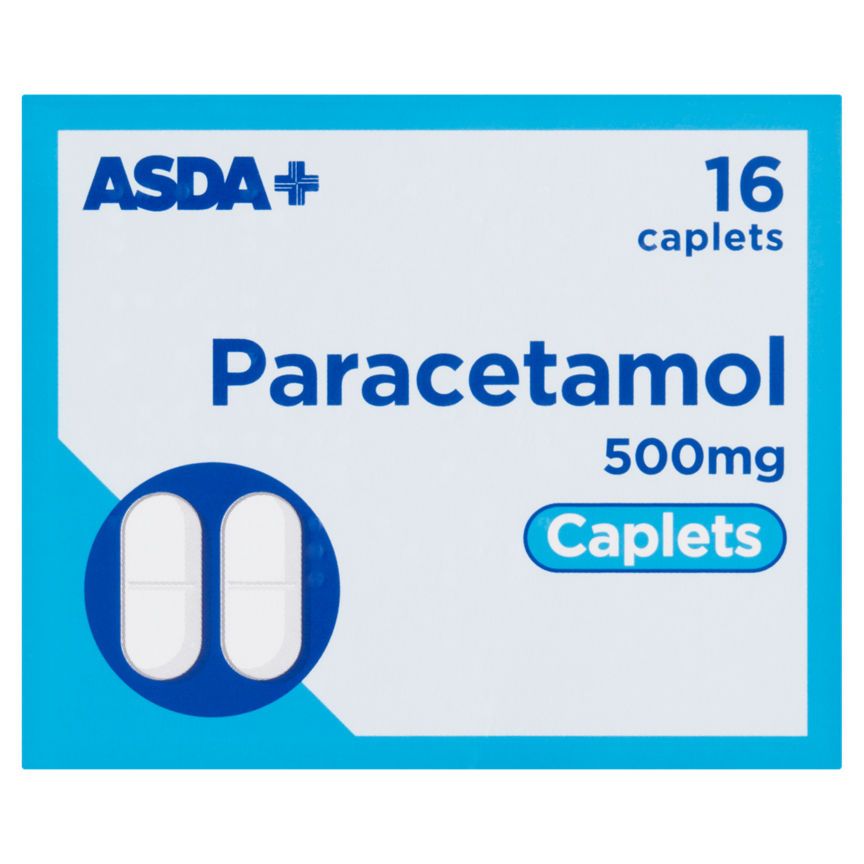 ASDA Paracetamol 500mg Caplets 16 Caplets - McGrocer