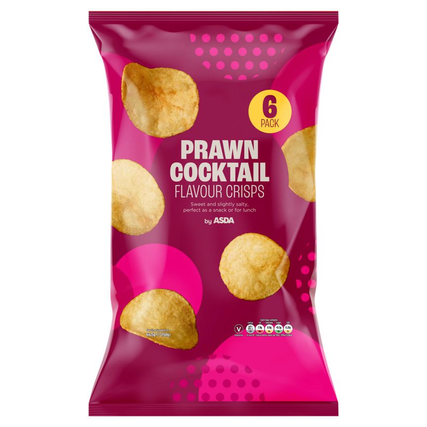 ASDA Prawn Cocktail Flavour Crisps 6 x 25g (150g) - McGrocer