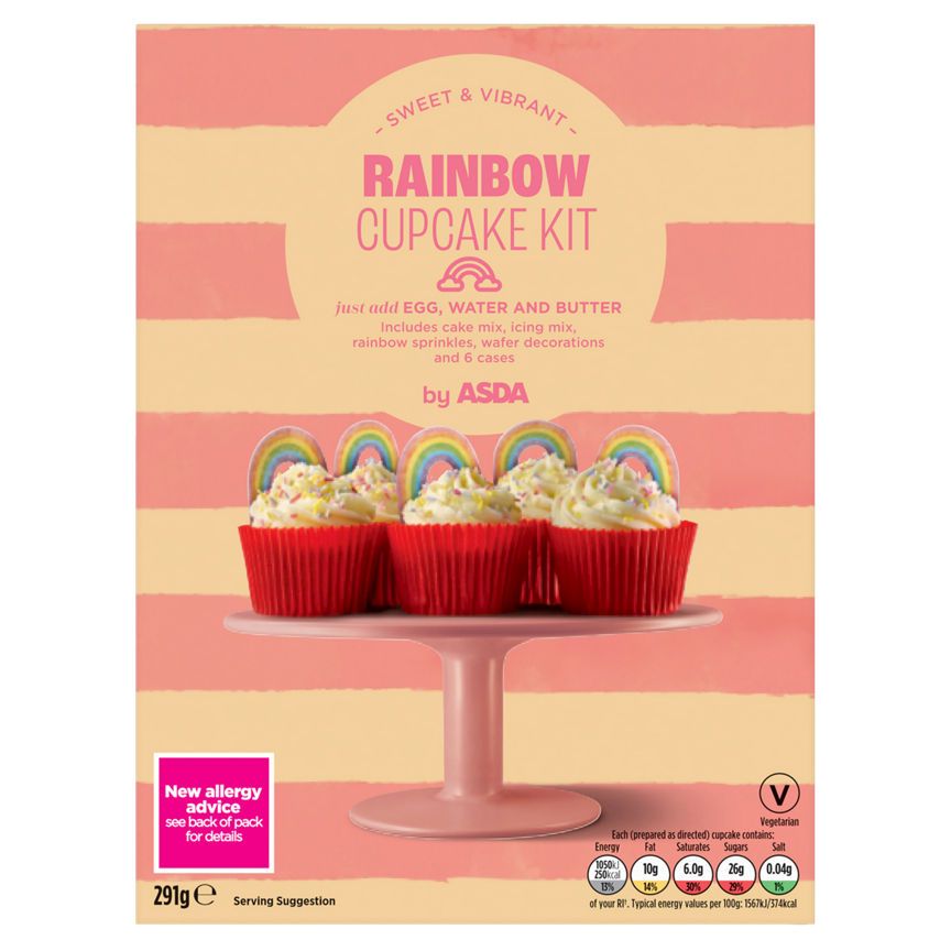 ASDA Rainbow Cupcake Kit 291g - McGrocer