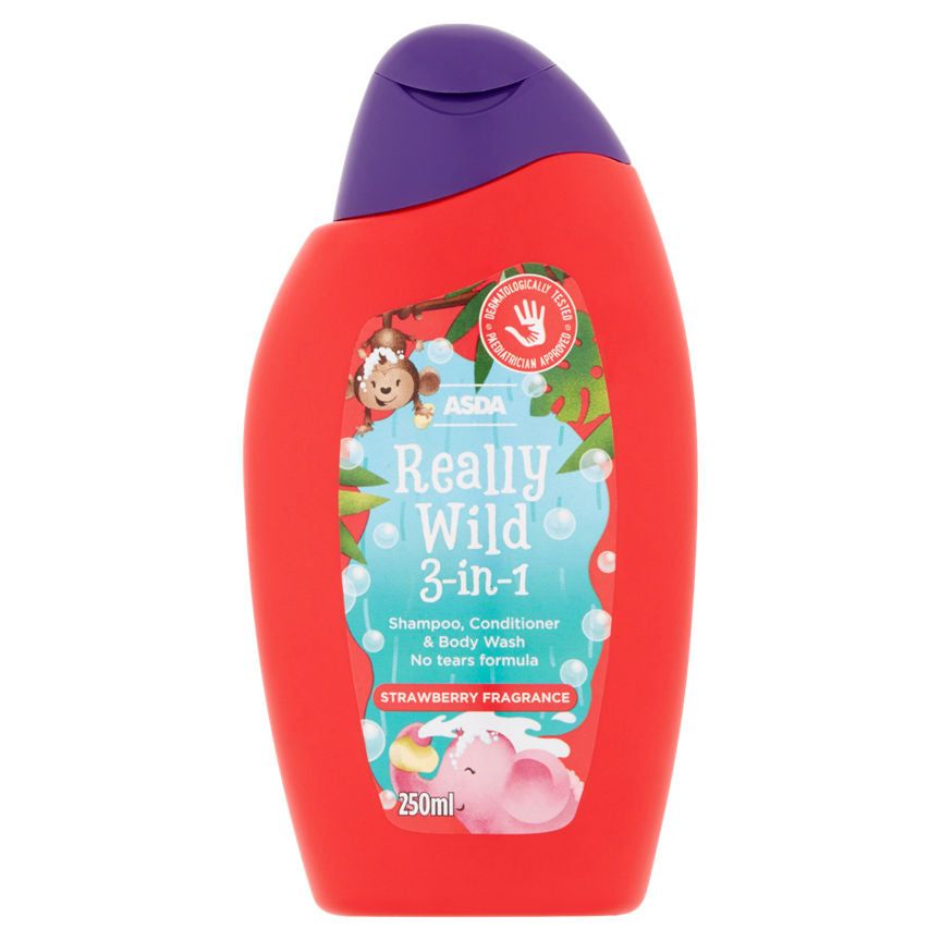 ASDA Really Wild 3-in-1 Shampoo, Conditioner & Body Wash Strawberry Fragrance - McGrocer