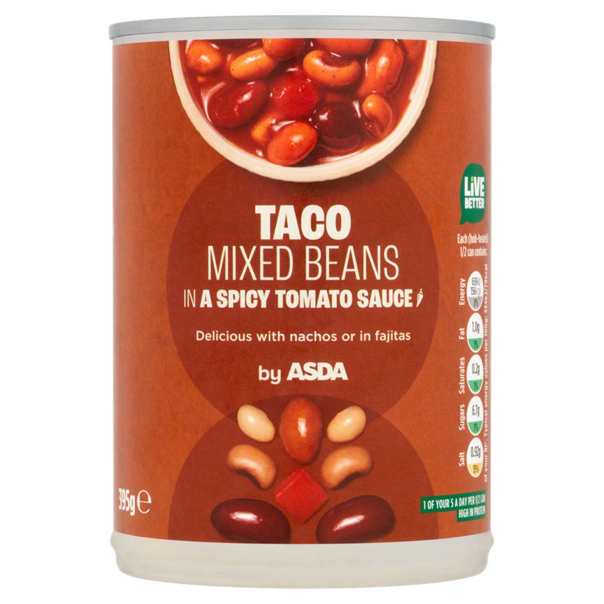 ASDA Taco Mixed Beans in a Spicy Tomato Sauce 395g - McGrocer