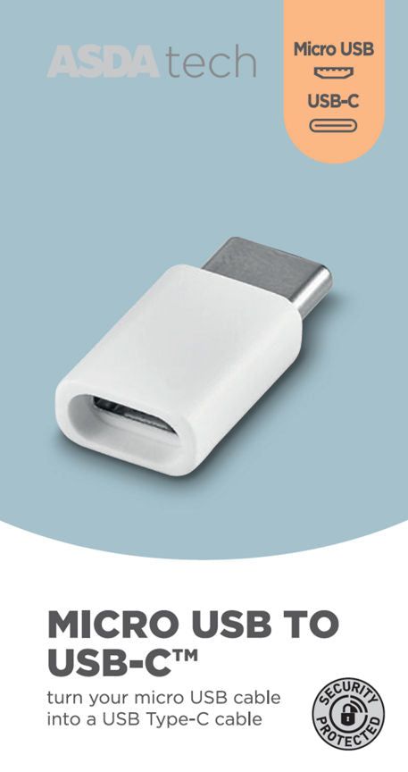 ASDA Tech Micro-USB to USB-C Adapter - McGrocer