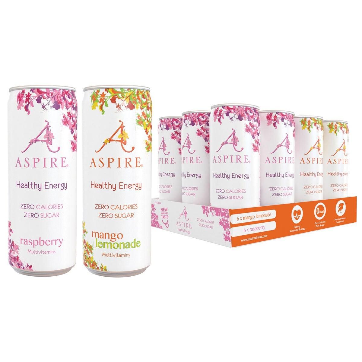 Aspire Mango Lemonade and Raspberry, 12 x 330ml - McGrocer