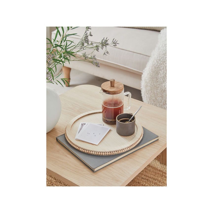 At Home with Stacey Solomon Natural Wood Beaded Tray - McGrocer